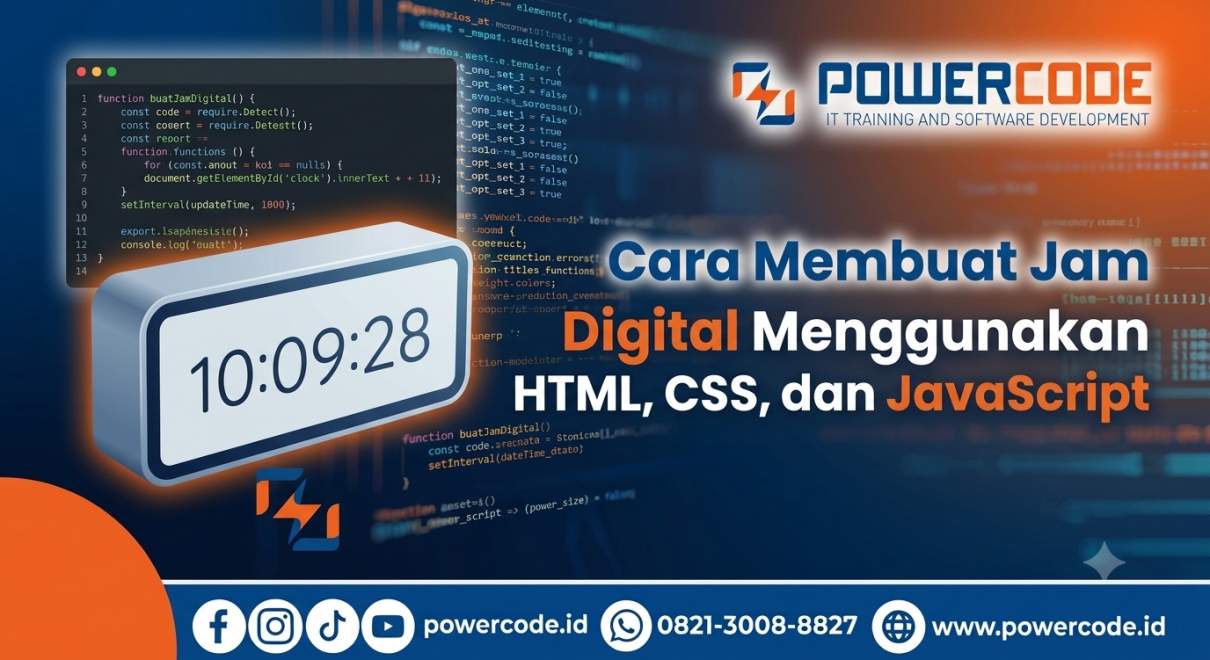 Cara Membuat Jam Digital Menggunakan HTML, CSS, dan JavaScript
