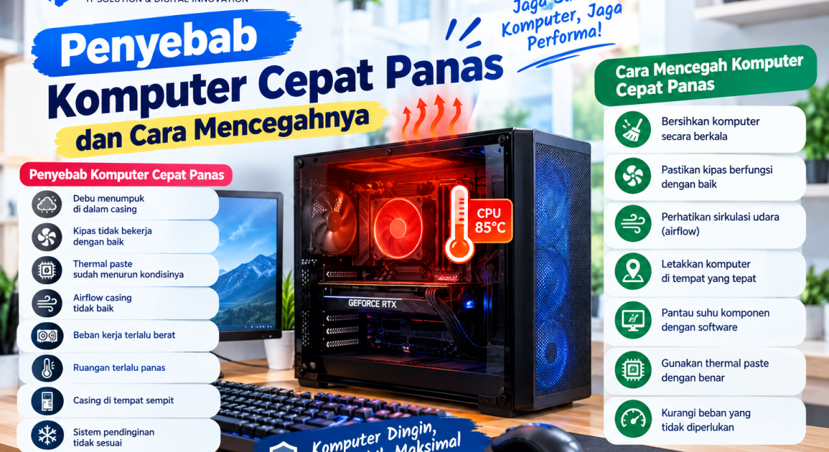 Penyebab komputer cepat panas dan cara mencegah overheat