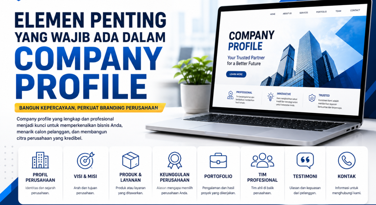 Elemen penting yang wajib ada dalam company profile perusahaan